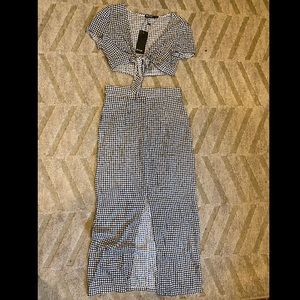 Nasty Gal 2pc gingham skirt and top